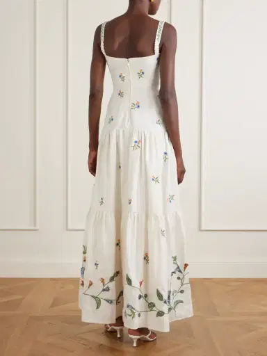 Agua by Agua Bendita Lima Brisa Floral-embroidered Linen Maxi Dress | Thumbnail 3 Agua by Agua Bendita Lima Brisa Floral-embroidered Linen Maxi Dress | Thumbnail 3