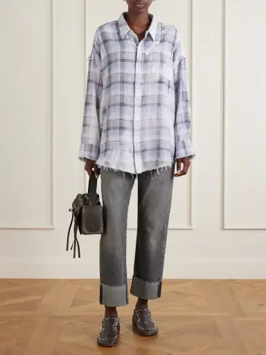R13 Distressed Checked Crinkled-cotton Gauze Shirt | Thumbnail 2