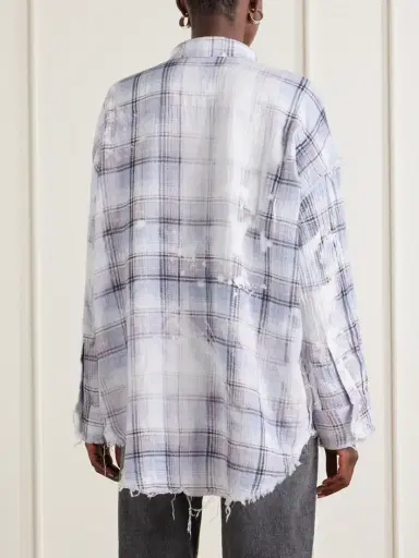 R13 Distressed Checked Crinkled-cotton Gauze Shirt | Thumbnail 3