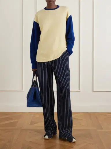 Guest In Residence Baseball Two-tone Cashmere Sweater | Thumbnail 2 Guest In Residence Baseball Two-tone Cashmere Sweater | Thumbnail 2