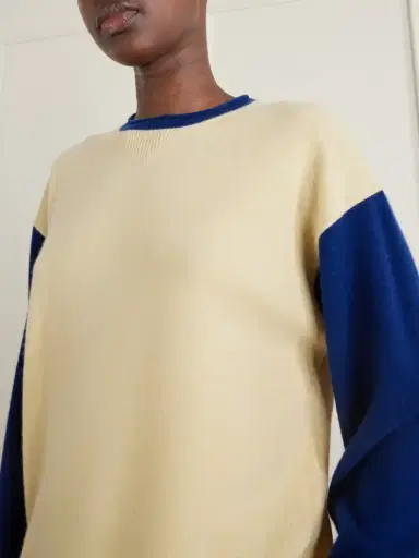 Guest In Residence Baseball Two-tone Cashmere Sweater | Thumbnail 5 Guest In Residence Baseball Two-tone Cashmere Sweater | Thumbnail 5