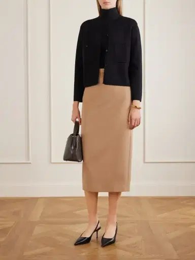 Max Mara Camel Wool Midi Skirt | Thumbnail 2