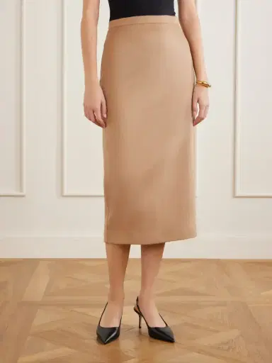 Max Mara Camel Wool Midi Skirt | Thumbnail 3