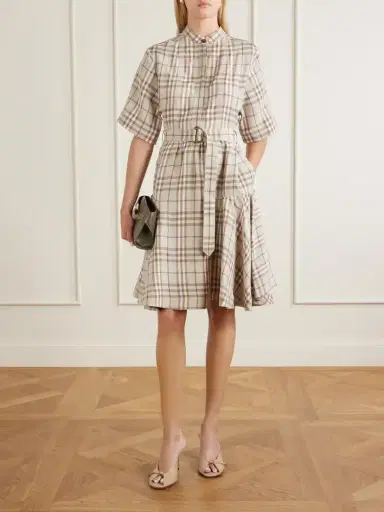 Burberry Checked Woven Mini Dress | Thumbnail 2 Burberry Checked Woven Mini Dress | Thumbnail 2