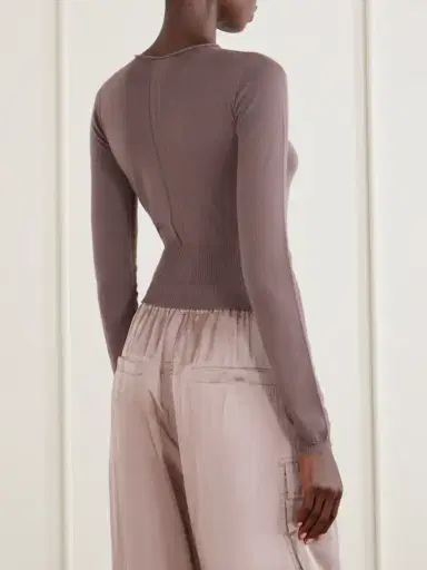 Rick Owens Cropped Cut-out Virgin Wool Sweater | Thumbnail 3 Rick Owens Cropped Cut-out Virgin Wool Sweater | Thumbnail 3
