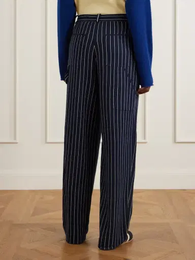 Guest In Residence Carpenter Pinstriped Cotton And Silk-blend Knit Straight-leg Pants | Thumbnail 4