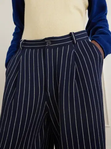 Guest In Residence Carpenter Pinstriped Cotton And Silk-blend Knit Straight-leg Pants | Thumbnail 5
