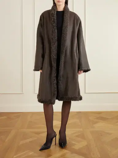 Tom Ford Reversible Full-grain Leather-trimmed Shearling Coat | Thumbnail 2 Tom Ford Reversible Full-grain Leather-trimmed Shearling Coat | Thumbnail 2