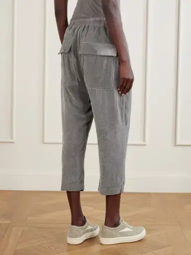 Rick Owens Astaires Cropped Velvet Mid-rise Tapered Pants | Thumbnail 4 Rick Owens Astaires Cropped Velvet Mid-rise Tapered Pants | Thumbnail 4