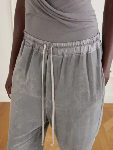 Rick Owens Astaires Cropped Velvet Mid-rise Tapered Pants | Thumbnail 5 Rick Owens Astaires Cropped Velvet Mid-rise Tapered Pants | Thumbnail 5