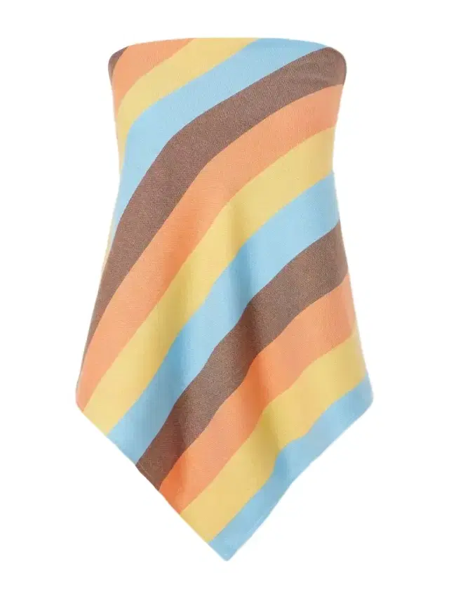 Marrakshi Life The Triangle Strapless Striped Cotton-blend Top