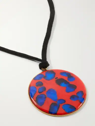 Dries Van Noten Gold-tone, Enamel And Cord Necklace | Thumbnail 4 Dries Van Noten Gold-tone, Enamel And Cord Necklace | Thumbnail 4