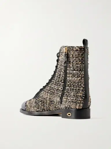 Jennifer Chamandi Brando 20 Leather-trimmed Tweed Ankle Boots | Thumbnail 3 Jennifer Chamandi Brando 20 Leather-trimmed Tweed Ankle Boots | Thumbnail 3