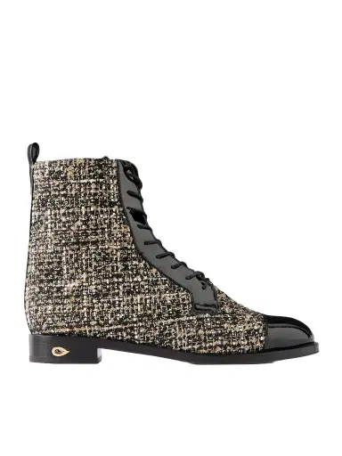Jennifer Chamandi Brando 20 Leather-trimmed Tweed Ankle Boots | Thumbnail 1 Jennifer Chamandi Brando 20 Leather-trimmed Tweed Ankle Boots | Thumbnail 1