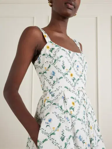 Agua by Agua Bendita Alcaparra Brisa Floral-print Embelished Cotton Midi Dress | Thumbnail 4 Agua by Agua Bendita Alcaparra Brisa Floral-print Embelished Cotton Midi Dress | Thumbnail 4