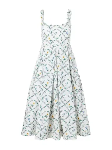 Agua by Agua Bendita Alcaparra Brisa Floral-print Embelished Cotton Midi Dress | Thumbnail 1 Agua by Agua Bendita Alcaparra Brisa Floral-print Embelished Cotton Midi Dress | Thumbnail 1