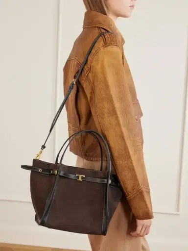 Tod's Tim Small Leather-trimmed Suede Clutch | Thumbnail 2 Tod's Tim Small Leather-trimmed Suede Clutch | Thumbnail 2