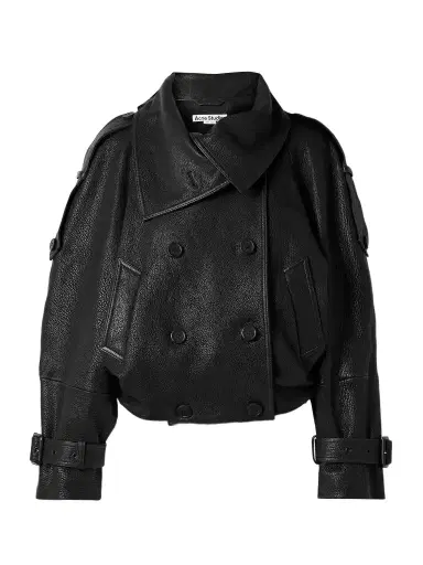 Acne Studios Double-breasted Textured-leather Jacket | Thumbnail 1