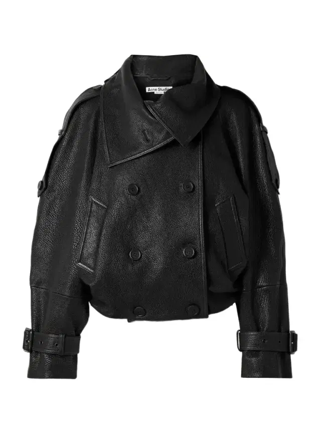 Acne Studios Double-breasted Textured-leather Jacket