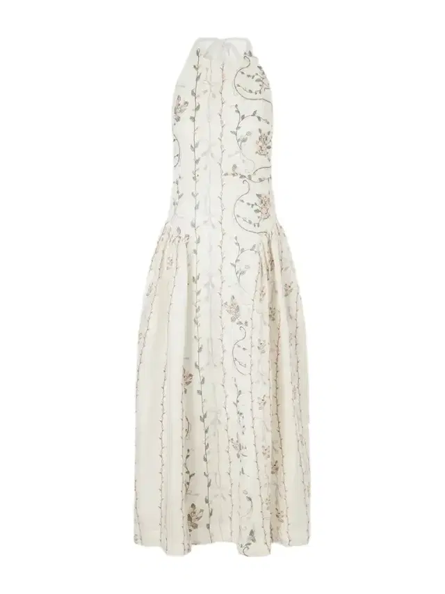 Balsa Navegante Embroidered Linen Maxi Dress