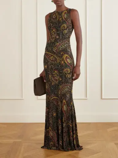 Etro Paisley-print Metallic Ribbed-knit Maxi Dress | Thumbnail 2 Etro Paisley-print Metallic Ribbed-knit Maxi Dress | Thumbnail 2