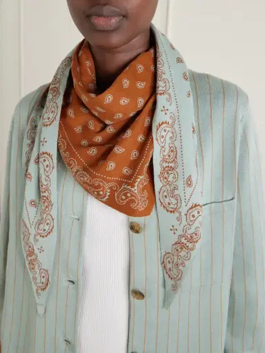 Guest In Residence The Wild Rag Cotton And Silk-blend Jacquard Scarf | Thumbnail 2