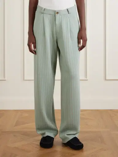 Guest In Residence Carpenter Pinstriped Cotton And Silk-blend Knit Straight-leg Pants | Thumbnail 3 Guest In Residence Carpenter Pinstriped Cotton And Silk-blend Knit Straight-leg Pants | Thumbnail 3