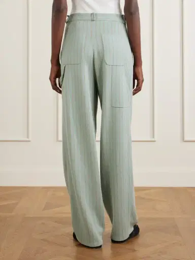 Guest In Residence Carpenter Pinstriped Cotton And Silk-blend Knit Straight-leg Pants | Thumbnail 4 Guest In Residence Carpenter Pinstriped Cotton And Silk-blend Knit Straight-leg Pants | Thumbnail 4