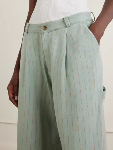 Guest In Residence Carpenter Pinstriped Cotton And Silk-blend Knit Straight-leg Pants | Thumbnail 5 Guest In Residence Carpenter Pinstriped Cotton And Silk-blend Knit Straight-leg Pants | Thumbnail 5