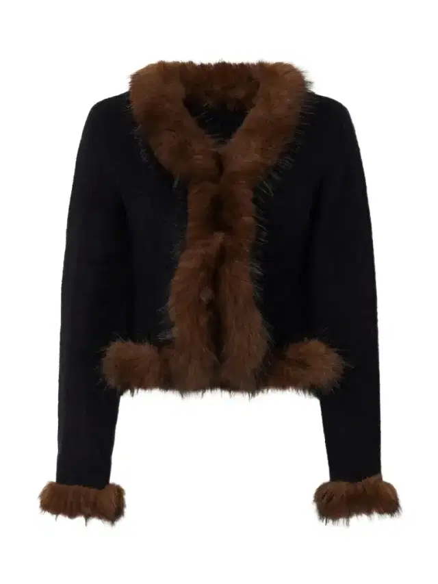 Self-Portrait Plush-trimmed Knitted Cardigan