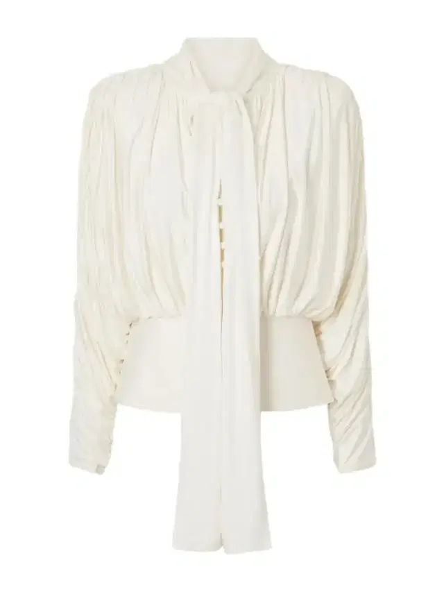 Self-Portrait Tie-detailed Gathered Stretch-jersey Blouse