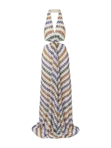 Missoni Striped Metallic Crochet-knit Halterneck Maxi Dress | Thumbnail 1 Missoni Striped Metallic Crochet-knit Halterneck Maxi Dress | Thumbnail 1