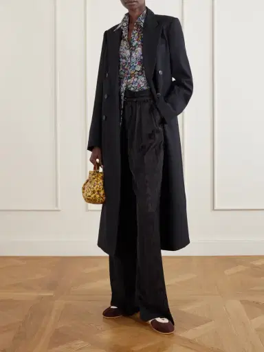 Dries Van Noten Belted Moiré High-waist Wide-leg Pants | Thumbnail 2 Dries Van Noten Belted Moiré High-waist Wide-leg Pants | Thumbnail 2