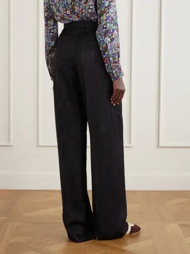 Dries Van Noten Belted Moiré High-waist Wide-leg Pants | Thumbnail 4 Dries Van Noten Belted Moiré High-waist Wide-leg Pants | Thumbnail 4