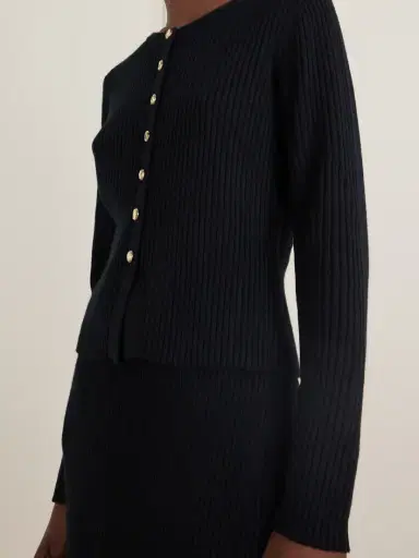 Allude Wool And Cashmere-blend Ribbed Cardigan | Thumbnail 4