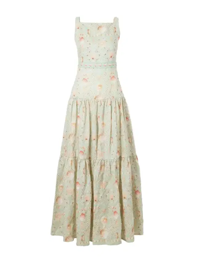Agua by Agua Bendita Abeja Playa Printed Linen Maxi Dress