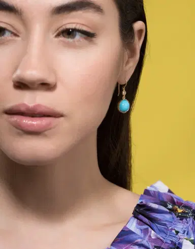 IRENE NEUWIRTH JEWELRY Kingman Turquoise Diamond Drop Earrings | Thumbnail 2 IRENE NEUWIRTH JEWELRY Kingman Turquoise Diamond Drop Earrings | Thumbnail 2