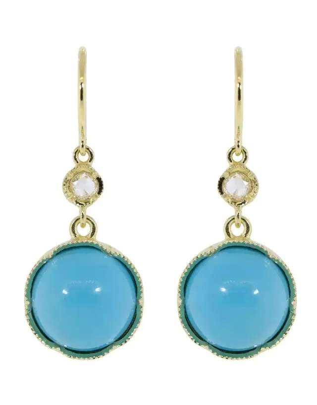 IRENE NEUWIRTH JEWELRY Kingman Turquoise Diamond Drop Earrings