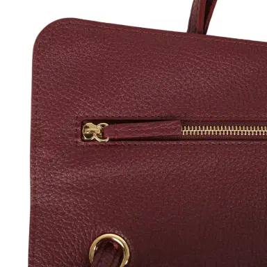 Chanel Chanel Maxi "Souplissimo" Small Flap Bag Burgundy Grained Calfskin Gold Hardware | Thumbnail 8
