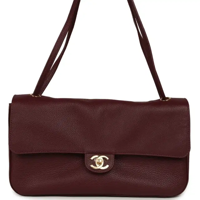 Chanel Chanel Maxi "Souplissimo" Small Flap Bag Burgundy Grained Calfskin Gold Hardware