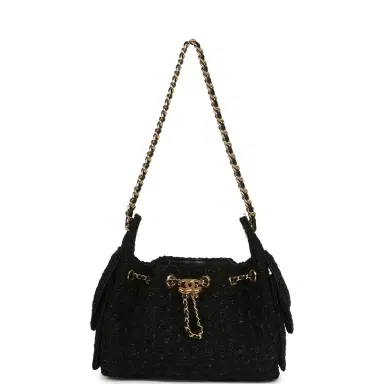Chanel Chanel Mini 25 Hobo Bag Black Tweed Bouclé Gold Hardware | Thumbnail 7 Chanel Chanel Mini 25 Hobo Bag Black Tweed Bouclé Gold Hardware | Thumbnail 7