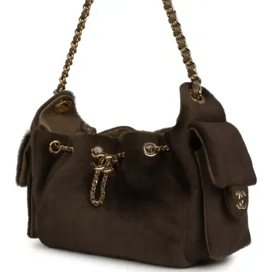 Chanel Chanel Mini 25 Hobo Bag Dark Khaki Pony Hair Gold Hardware | Thumbnail 5