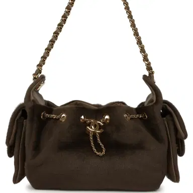 Chanel Chanel Mini 25 Hobo Bag Dark Khaki Pony Hair Gold Hardware | Thumbnail 1