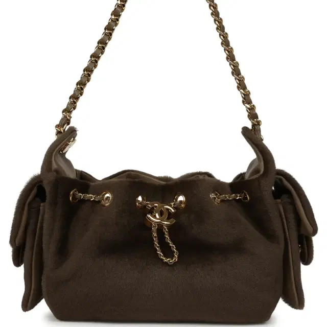 Chanel Chanel Mini 25 Hobo Bag Dark Khaki Pony Hair Gold Hardware