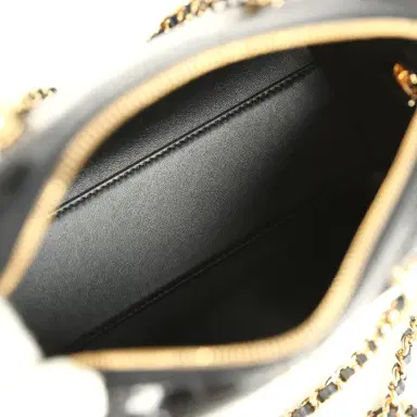 Chanel Chanel Mini Timeless Classic Barrel Bag with Chain Black Croc Embossed Calfskin Gold Hardware | Thumbnail 9