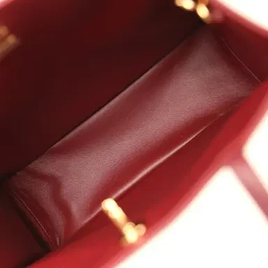 Chanel Chanel Small "Grocery Bag" with Chain Dark Burgundy Calfskin Gold Hardware | Thumbnail 9
