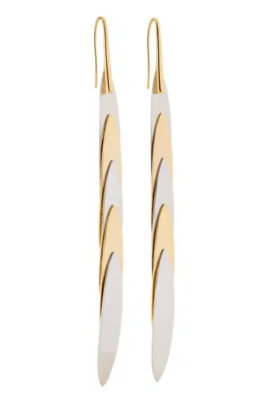 Jennifer Fisher Long Feather Drop Earrings - Silver | Thumbnail 1 Jennifer Fisher Long Feather Drop Earrings - Silver | Thumbnail 1