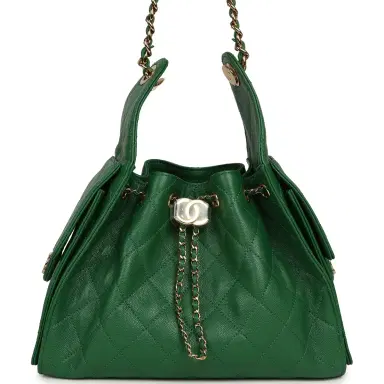 Chanel Chanel Small 25 Hobo Bag Green Caviar Gold Hardware | Thumbnail 1