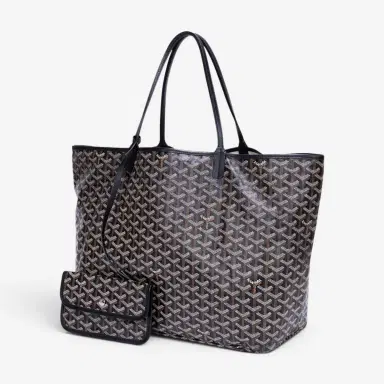 goyard Goyard Saint Louis Black Goyardine Coated Canvas Tote Bag by The Solist | Thumbnail 2
