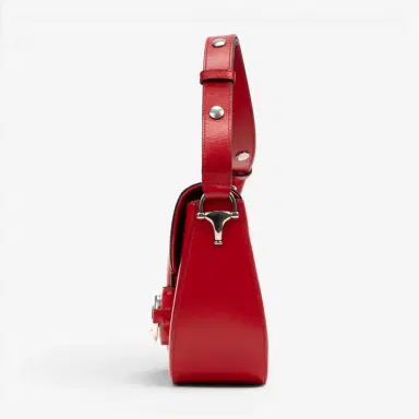 Gucci Gucci 1955 Horsebit Assymetric Small Red Calfskin Leather Shoulder Bag by The Solist | Thumbnail 3 Gucci Gucci 1955 Horsebit Assymetric Small Red Calfskin Leather Shoulder Bag by The Solist | Thumbnail 3